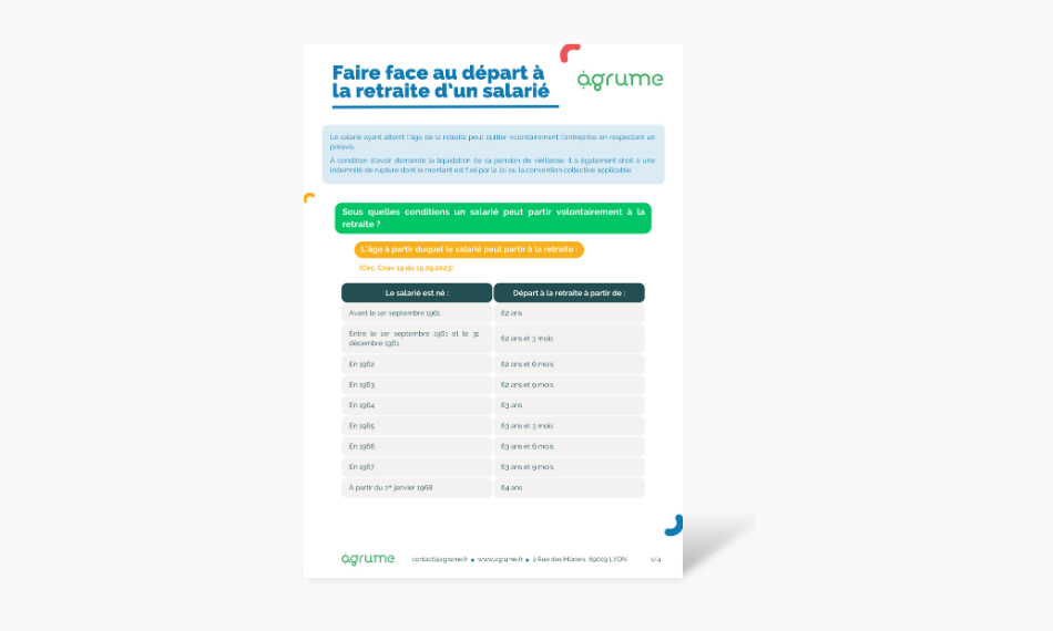 Fiche pratique Faire face au départ à la retraite