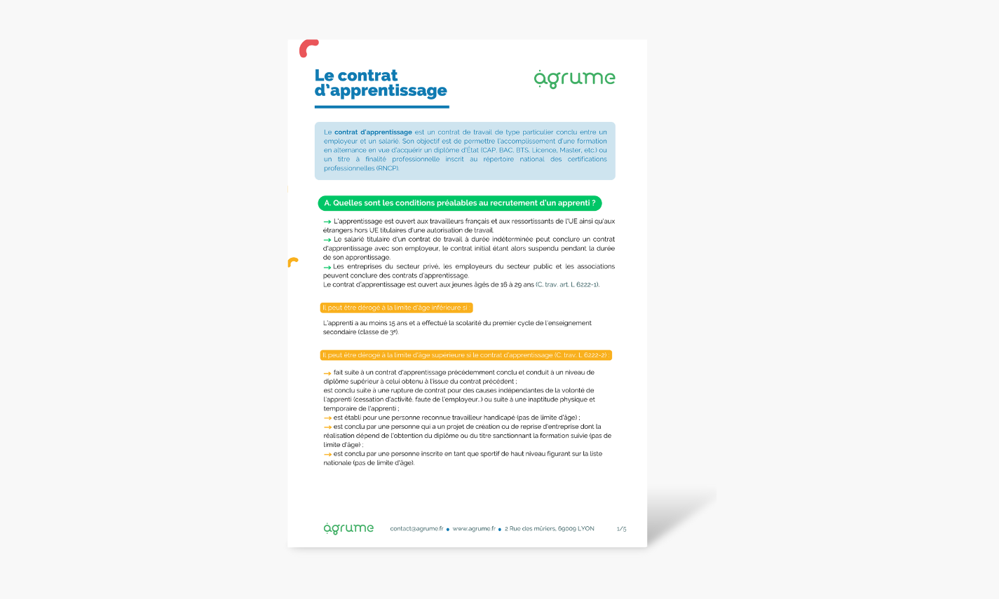 Fiche pratique : Le contrat d'apprentissage