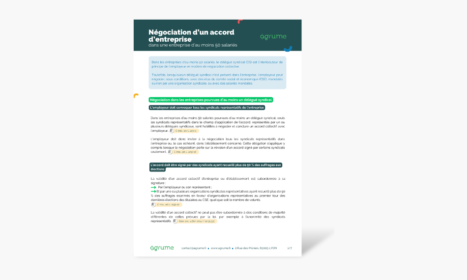 Fiche pratique - La négociation collective (entreprise + 50 salariés)