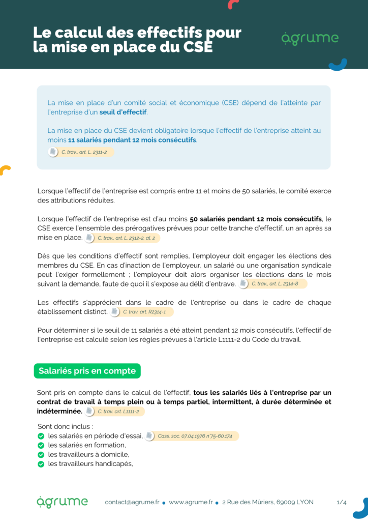 Fiche pratique - Le calcul des effectifs pour mettre en place le CSE