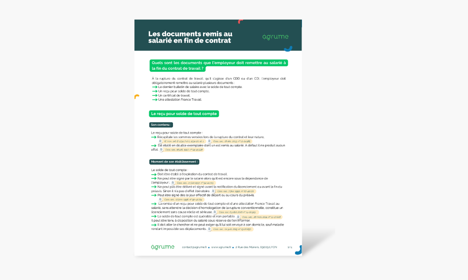 Fiche pratique - Les documents remis au salarié en fin de contrat