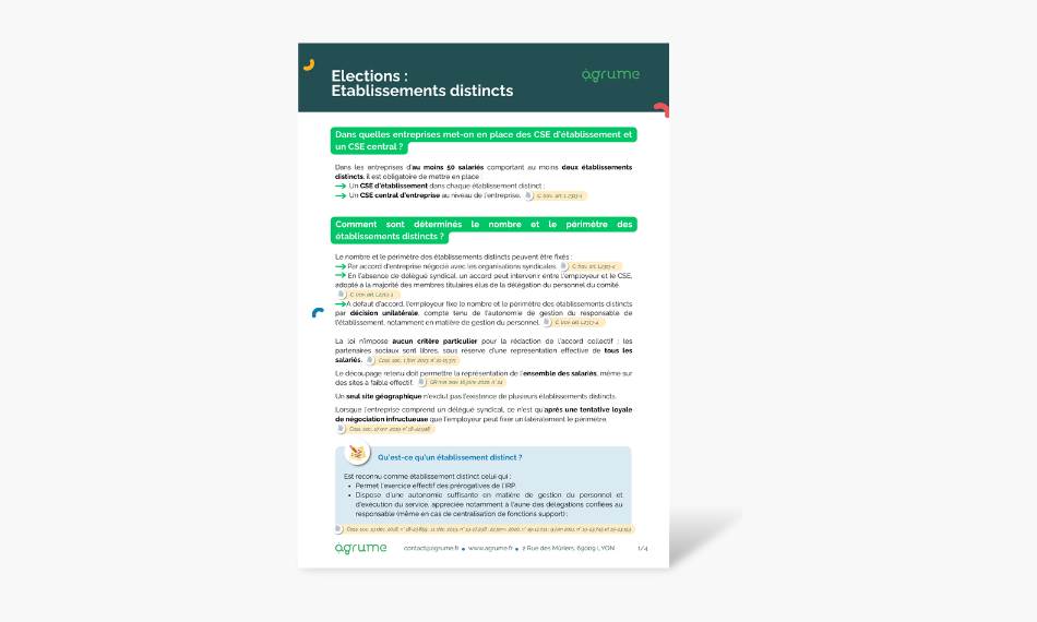 Fiche pratique - elections etablissements distincts